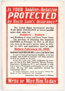 Is your soldier-relative protected by Uncle Sam's Insurance? MET DP867915