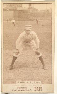 Irwin, Shortstop, Philadelphia, from the Kalamazoo Bats series (N690) issued by Chas. Gross & Co. to promote Kalamazoo Bats MET DPB870016