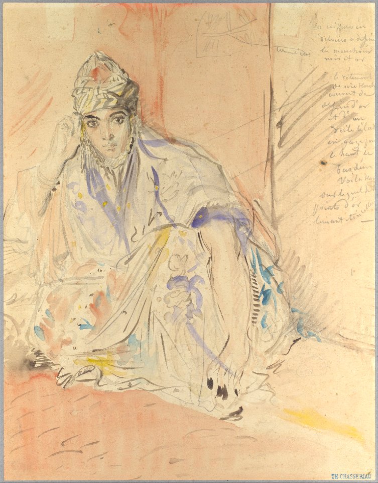Jewish Woman of Algiers Seated on the Ground MET DP109557