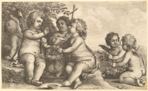 Jesus, St. John the Baptist and four cherubs MET DP822970