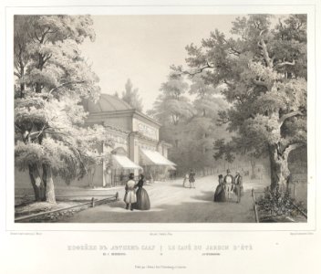 Le Café au Jardin d'été à St. Pétersbourg, from the series Vues pittoresques des palais & jardins impériaux aux environs de St. Petersbourg MET DP841027