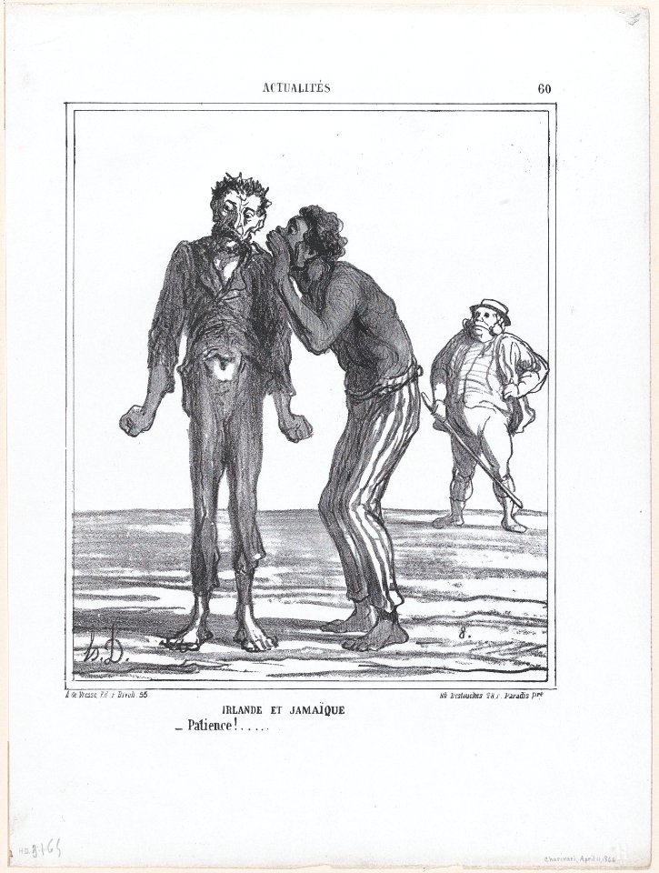 Ireland and Jamaica- Patience!, from 'News of the day,' published in Le Charivari, April 11, 1866 MET DP877448
