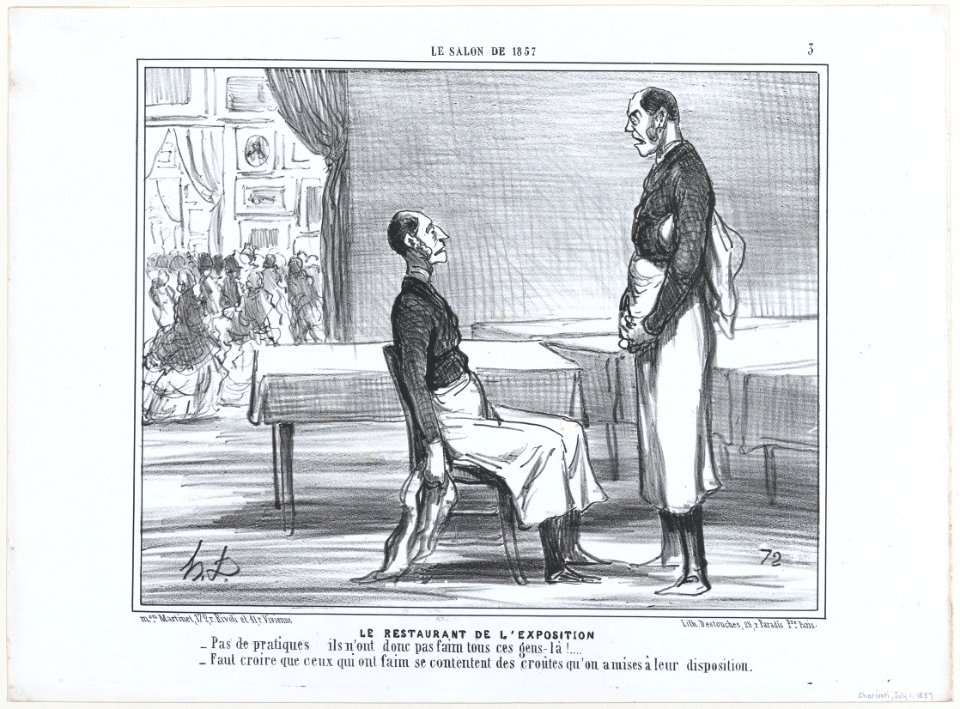 Le Restaurant de L'Exposition, from Le Salon de 1857, published in Le Charivari, July 1, 1857 MET DP876649