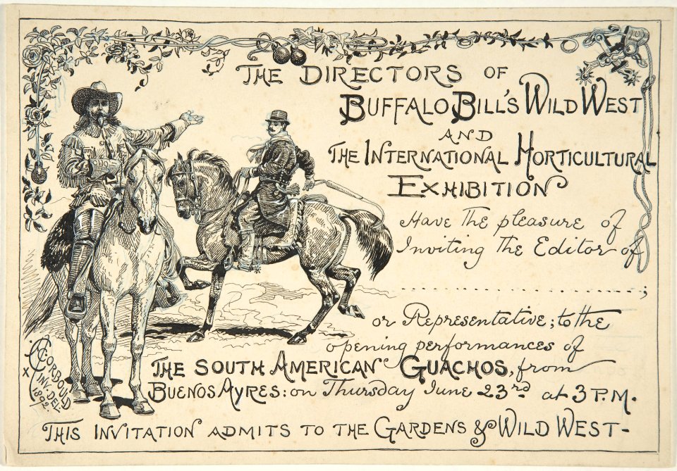 Invitation to the South American Gauchos by the directors of Buffalo Bill's Wild West Show MET DP800969
