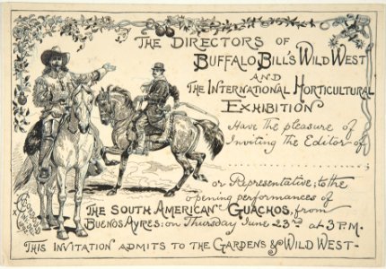 Invitation to the South American Gauchos by the directors of Buffalo Bill's Wild West Show MET DP800969