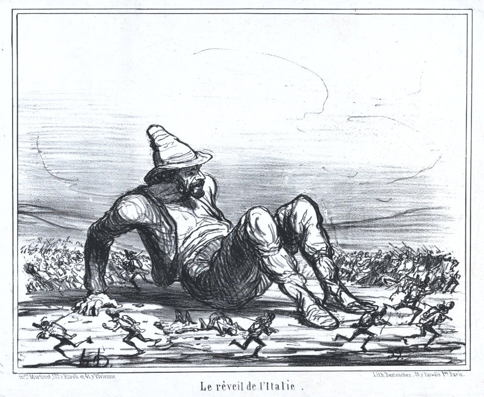 Le réveil de l'Italie, from Actualités, published in Le Charivari, May 7, 1859 MET DP876832