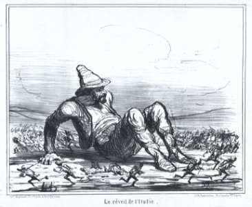 Le réveil de l'Italie, from Actualités, published in Le Charivari, May 7, 1859 MET DP876832