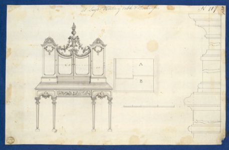 Lady's Writing Table and Bookcase, from Chippendale Drawings, Vol. II MET DP104299