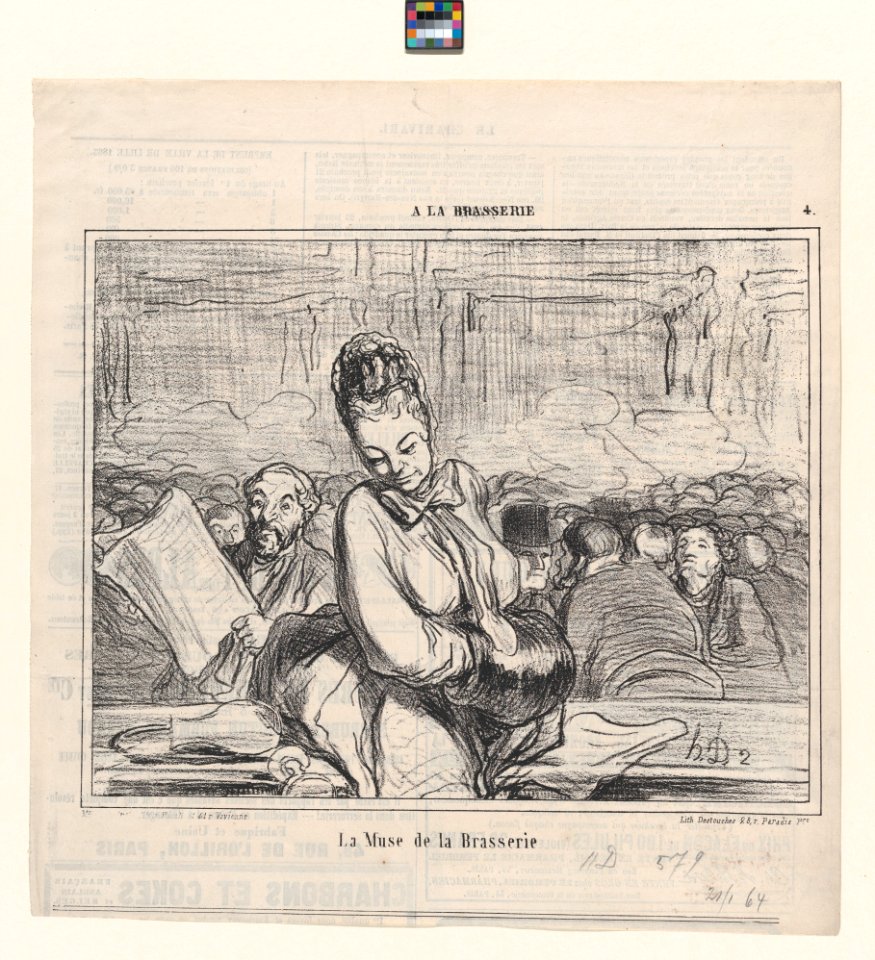 La Muse de la Brasserie, from 'A la Brasserie,' published in Le Charivari, January 21, 1864 MET DP876882