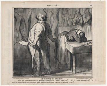 Le Désespoir des Bouchers, from Actualités, published in Le Charivari, November 21, 1857 MET DP876671