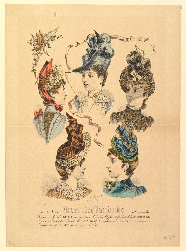 Ladies' Hats, No. 4671, from Journal des Demoiselles MET DP819194