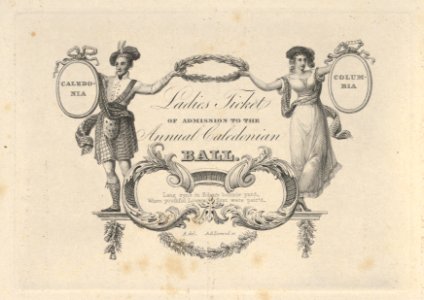 Ladies' Ticket of Admission to the Annual Caledonian Ball MET DP837853. Free illustration for personal and commercial use.