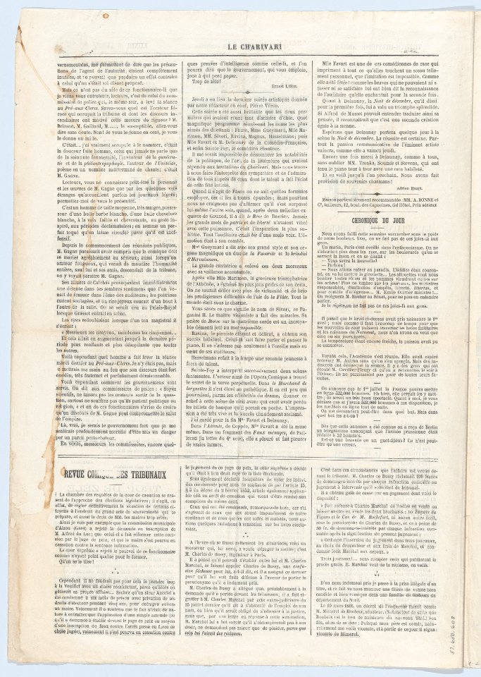 Le Charivari newspaper, April 12, 1869- Will he be God, a table, or a basin?, from 'News of the day' MET DP877755