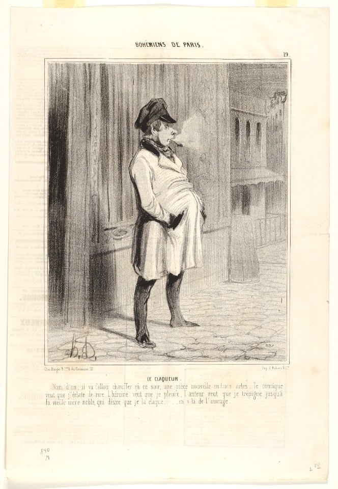Le claqueur, plate 19 from the series Bohémiens de Paris, published in Le Charivari MET DP832855