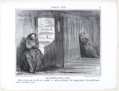 Les Théâtres au Mois d'Août, from Croquis d'Été, published in Le Charivari, August 21, 1856 MET DP876516