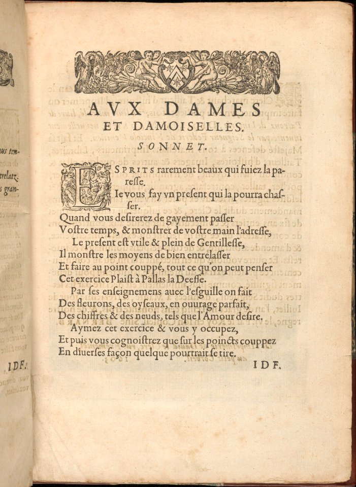 Les Secondes Oeuvres, et Subtiles Inventions De Lingerie du Seigneur Federic de Vinciolo Venitien, page 4 (recto) MET DP363875