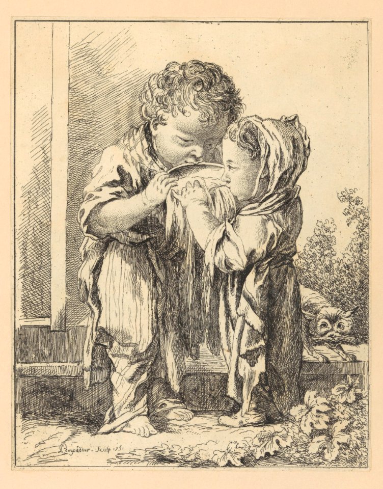 Les Petits Buveurs de lait (The Little Milk Drinkers), from Suite d'estampes gravées par madame la marquise de Pompadour d'après les pierres gravées de Guay, graveur du Roi MET DP259078