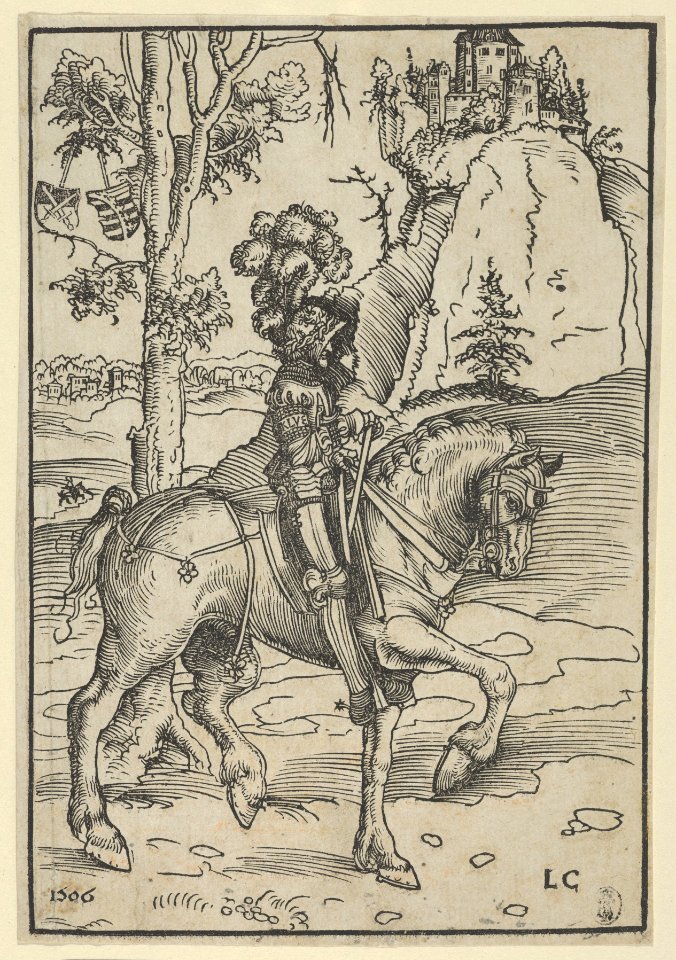 Knight on Horseback Riding Towards the Right MET DP842194