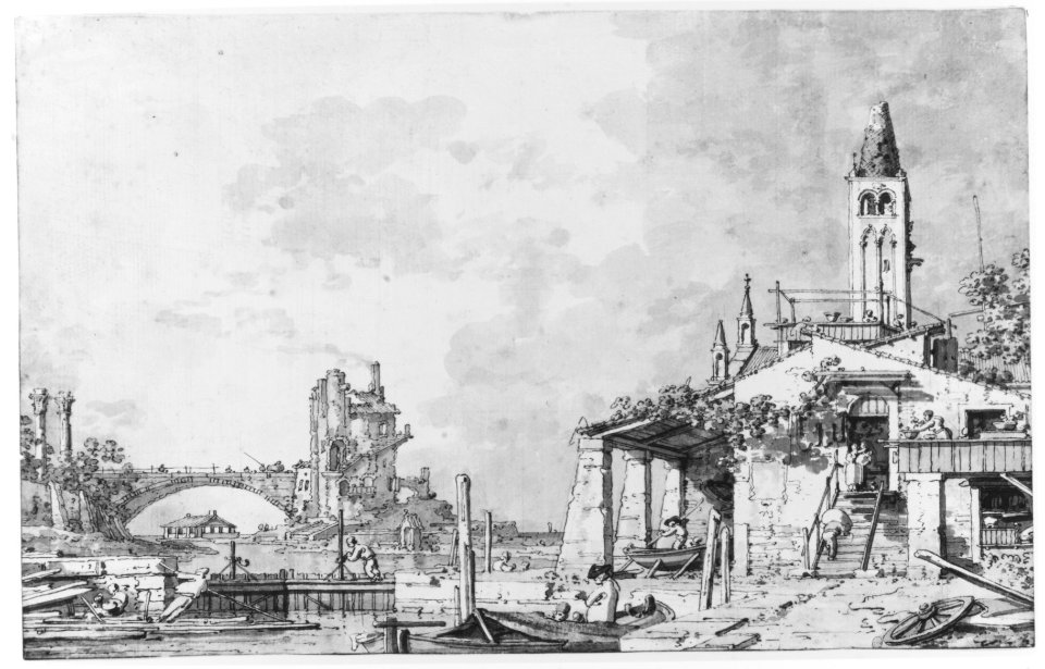 Lagoon Capriccio (recto); Architectural Scene (verso) MET 177989