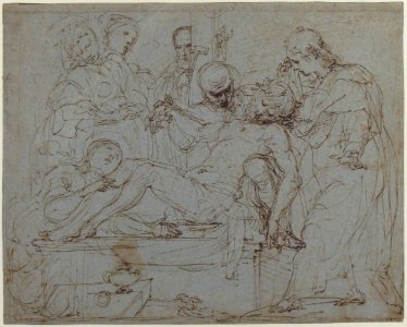 Lamentation over the Dead Christ at the Foot of the Cross (recto); Studies for the Burial of Christ (verso) MET 1980.20.3 RECTO