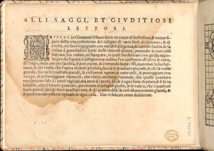 La vera perfettione del disegno di varie sorti di recami, page 2 (verso) MET DP361010