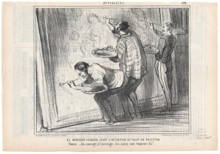 La Dernière Semaine avant L'Ouverture du Salon de Peinture, from Actualités, published in Le Charivari, May 9, 1857 MET DP876619