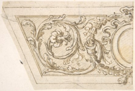 Left Side of a Panel Decorated with Acanthus Scrolls and an Oval Medallion MET DP809602