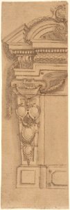 Left Half Design for Wall Monument with Escutcheon Motif MET DP802689