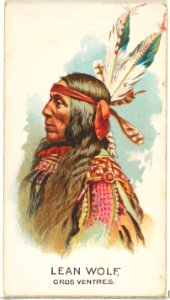 Lean Wolf, Gros Ventres, from the American Indian Chiefs series (N2) for Allen & Ginter Cigarettes Brands MET DP828036