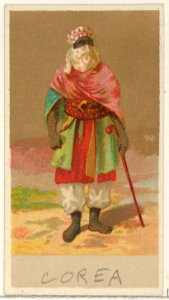 Korea, from the Natives in Costume series (N16), Teofani Issue, for Allen & Ginter Cigarettes Brands MET DP834871. Free illustration for personal and commercial use.