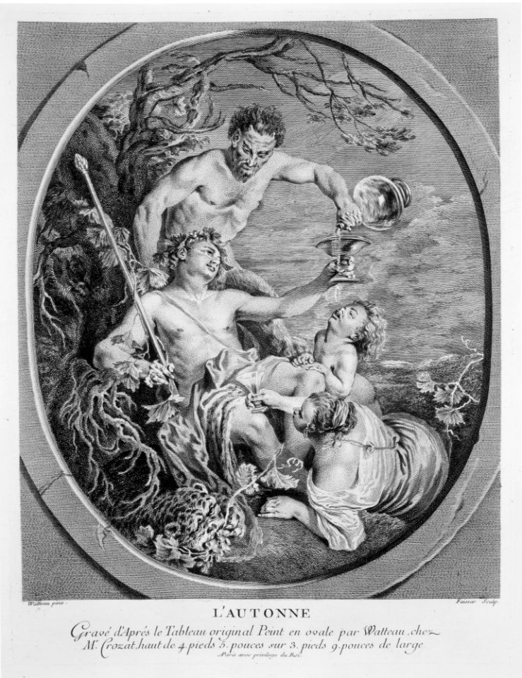 L'Autonne, in L'Oeuvre D'Antoine Watteau Pientre du Roy en son Academie Roïale de Peinture et Sculpture Gravé d'après ses Tableaux & Desseins originaux...par les Soins de M. de Jullienne, Volume II, page 52 MET MM48603