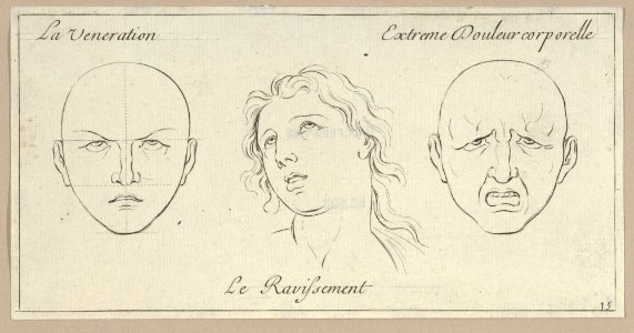La Veneration, Le Ravissement, Extrême Douleur corporelle (from Caractères des passions, gravés sur les desseins de l'illustre Monsieur le Brun) MET DP854047