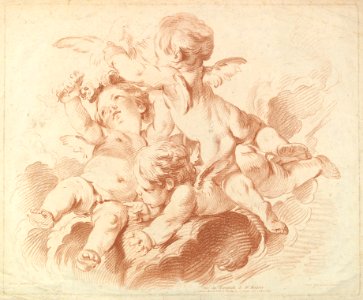 L'Air (The Air)- A Group of Three Putti on Clouds MET DP826779