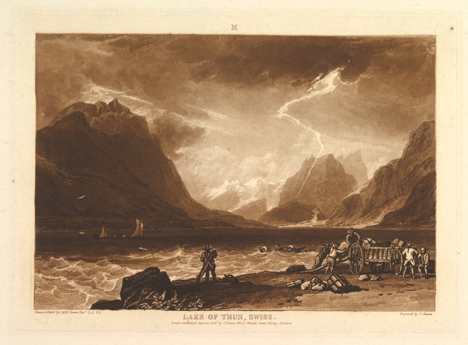 Lake of Thun, Swiss (Liber Studiorum, part III, plate 15) MET DP821378