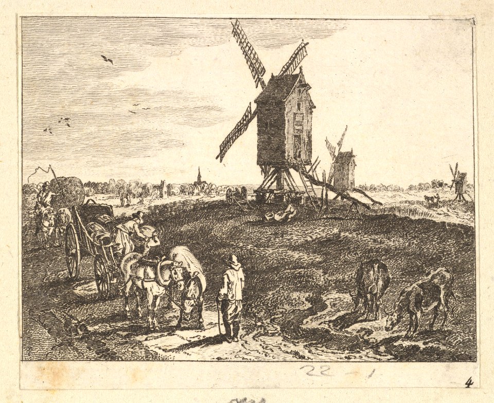 Landscape with Windmills and Cart MET DP825764