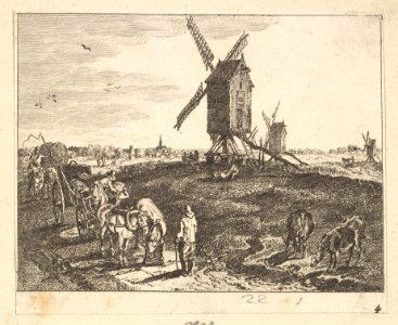 Landscape with Windmills and Cart MET DP825764