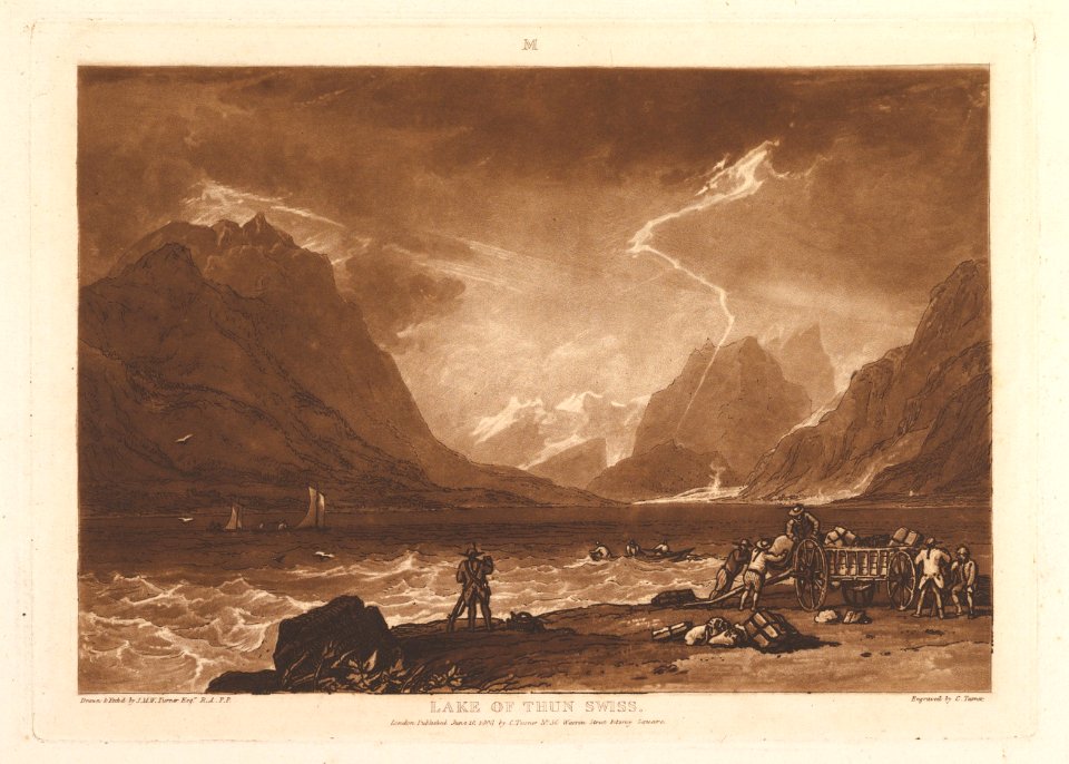 Lake of Thun, Swiss (Liber Studiorum, part III, plate 15) MET DP821376