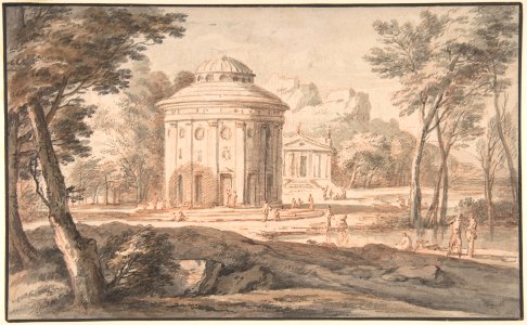 Landscape with Two Classical Temples and Figures MET DP802071