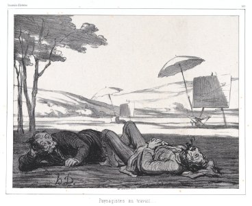 Landscape painters at work, published in Souvenirs d'Artistes MET DP876855
