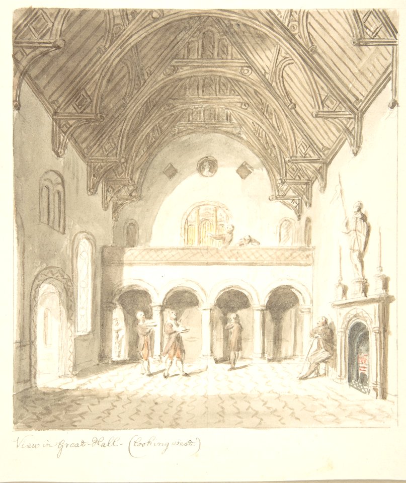 Lea Castle, Worcestershire, View in the Great Hall, Looking West MET DP805400