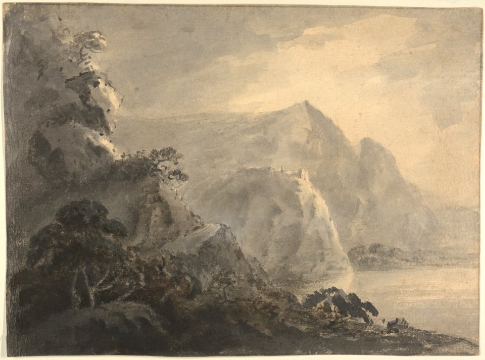 Landscape with Hill, Lake and Figures MET DP833811