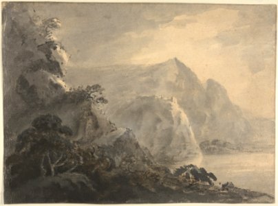Landscape with Hill, Lake and Figures MET DP833811