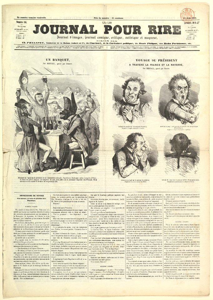Le Journal Pour Rire, Journal d'Iimages, Journal Comique, Critique, Satirique et Moqueur, August 23, 1850 MET DP824607