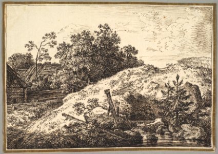 Landscape with a Brook and Farm Buildings MET DP827292