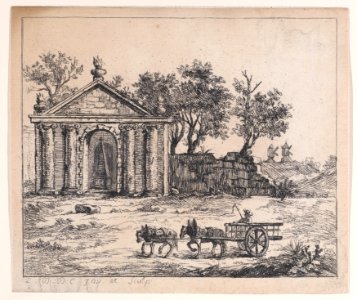 Landscape with Roman Temple and Wagon Met DP889795