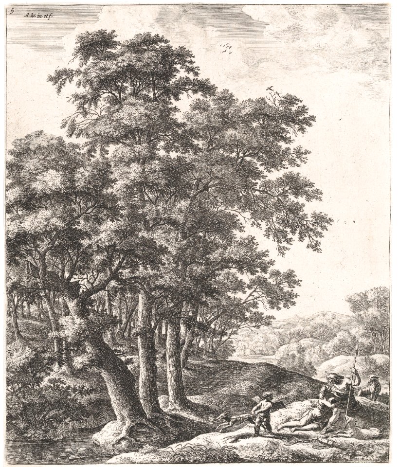 Landscape with Venus and Adonis, from the Series of Six Mythological Scenes MET DP876281