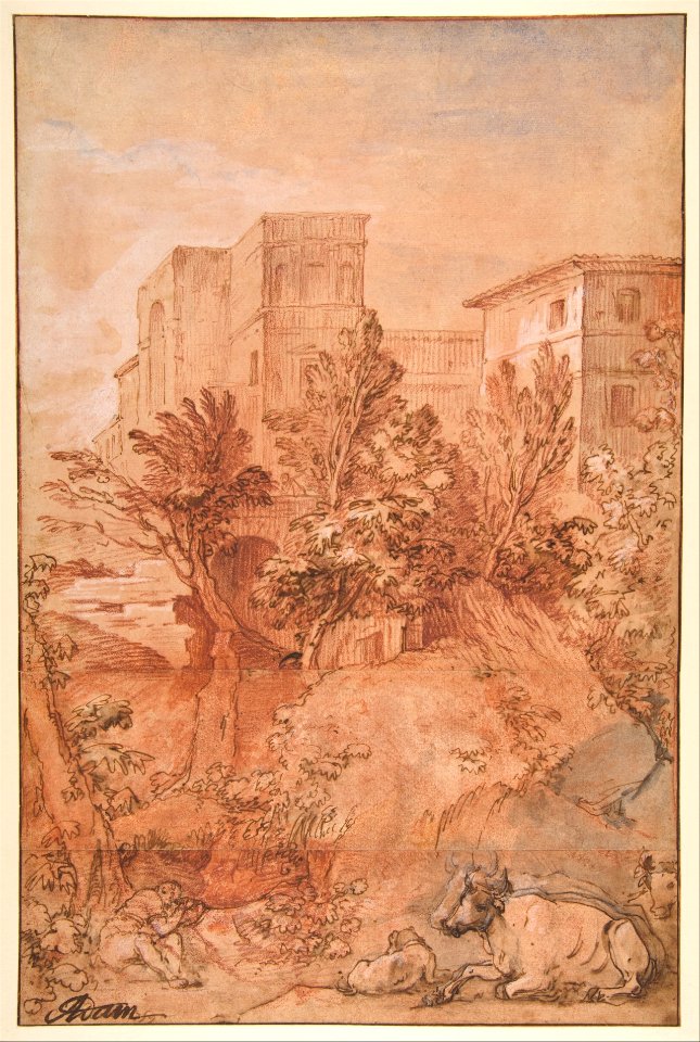 Landscape with a Large Villa on a Hilltop MET DP811949