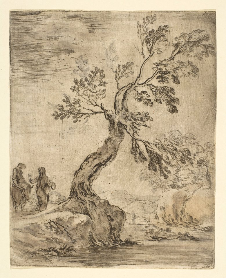 Landscape with two women, one mounted on a donkey MET DP817794