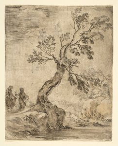 Landscape with two women, one mounted on a donkey MET DP817794