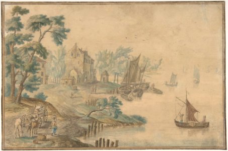Landscape with Horses and Carts and a River at Right MET DP801183